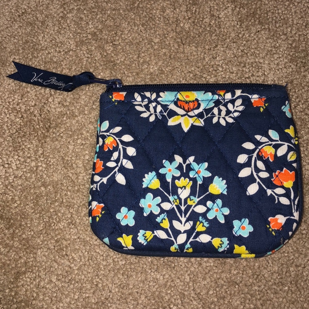 Vera Bradley Coin Purse Navy Blue Floral